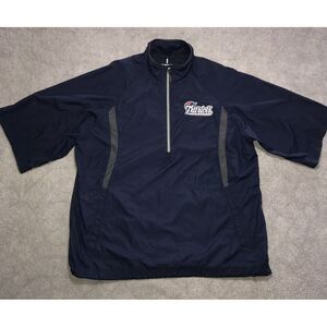 New England Patriots SS Windbreaker Elevate Sport‎ 1/2 Zip Blue Men's Large